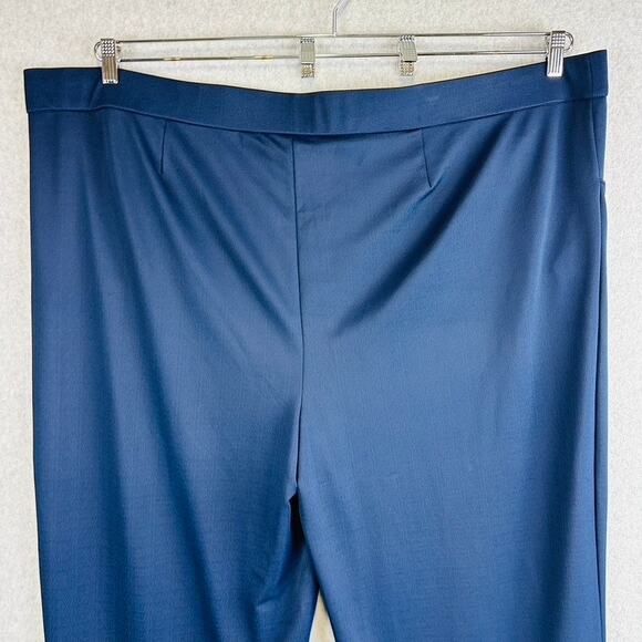 Isaac Mizrahi Live Womans 4XT Tall Plus Pants Pull On Wide Leg Blue Stretch Lace - Picture 7 of 10